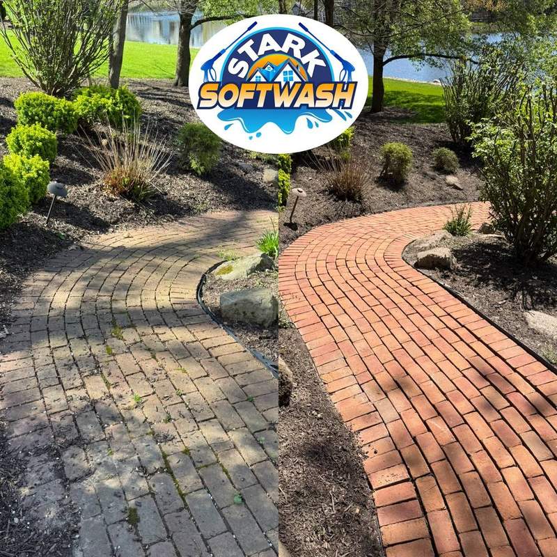 Brick walkway cleaning