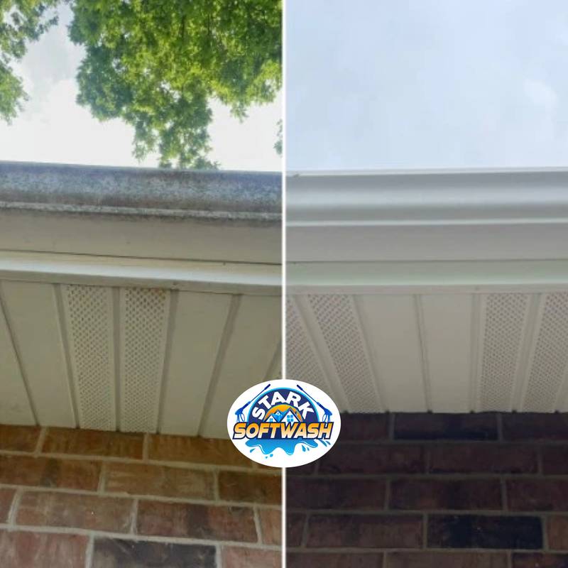 Gutter brightening before and after